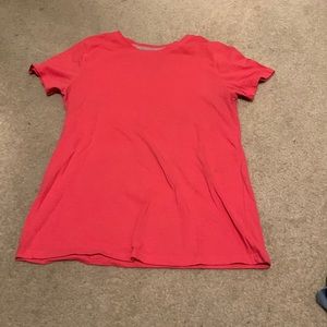 pink short sleeve shirt